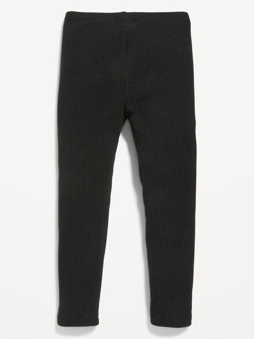 Full-Length Rib-Knit Pocket Leggings for Toddler Girls