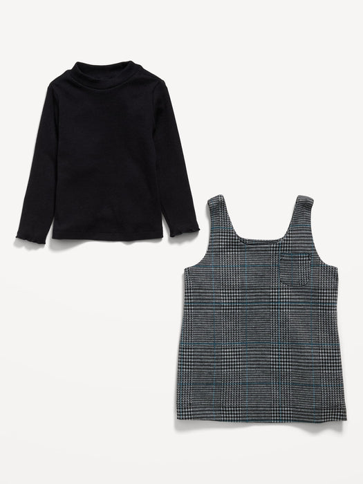 Sleeveless Dress & Mock-Neck T-Shirt Set for Baby