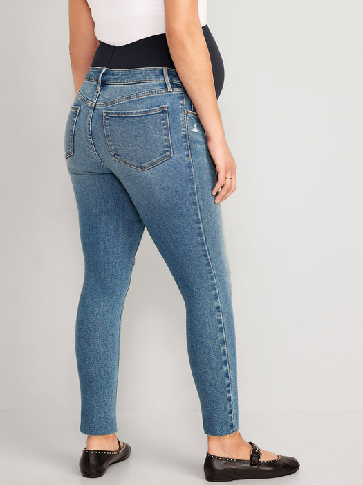 Maternity Premium Full-Panel Rockstar Super Skinny Ripped Jeans
