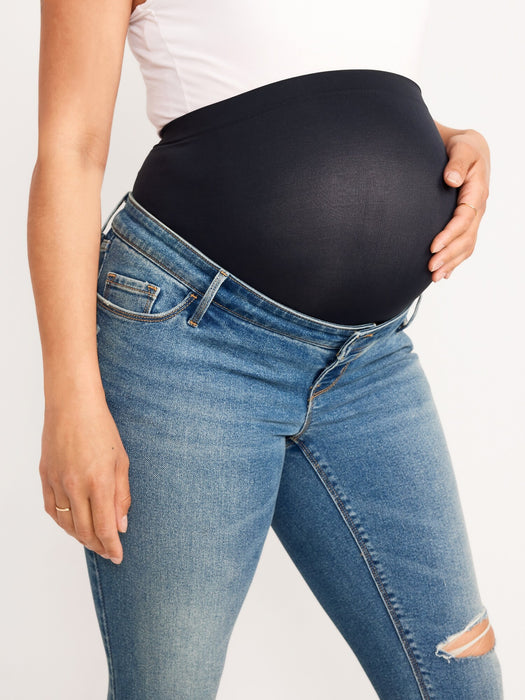 Maternity Premium Full-Panel Rockstar Super Skinny Ripped Jeans