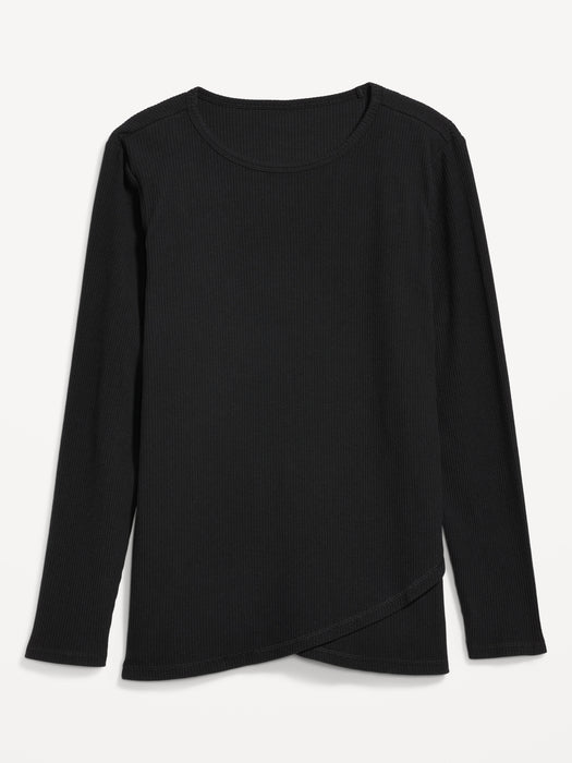 Maternity Long Sleeve Wrap Front T-Shirt