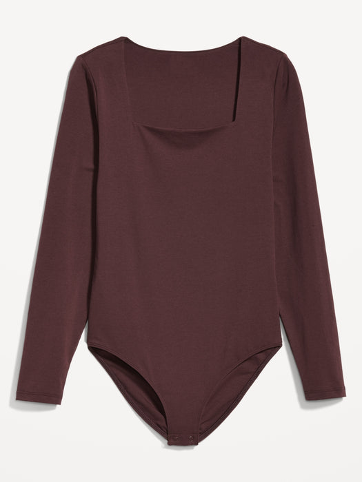 Long-Sleeve Square-Neck Bodysuit