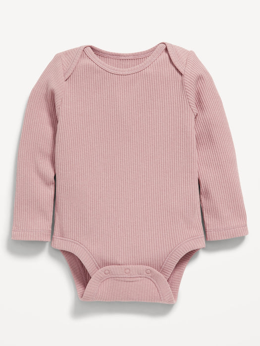 Unisex Long-Sleeve Rib-Knit Bodysuit for Baby