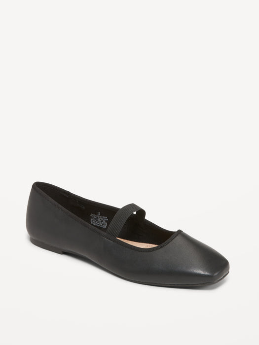 Mary Jane Square-Toe Ballet Flats