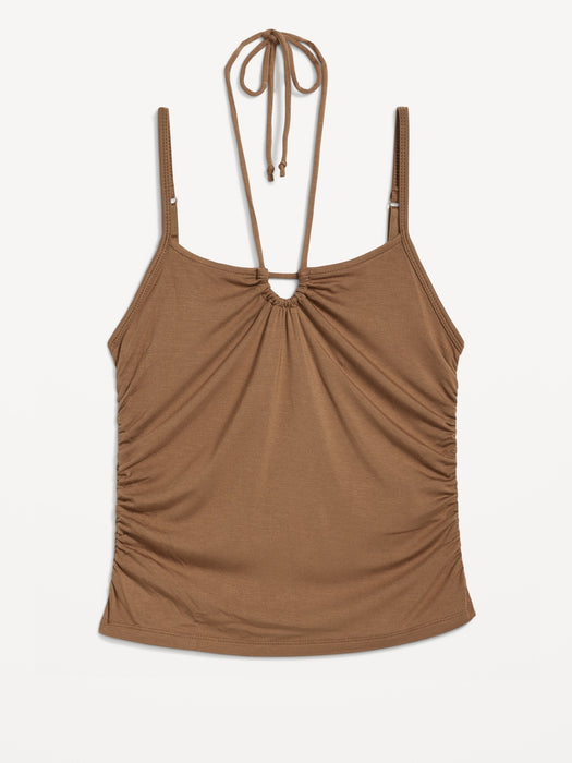 Fitted Sleeveless Tie-Front Top for Women