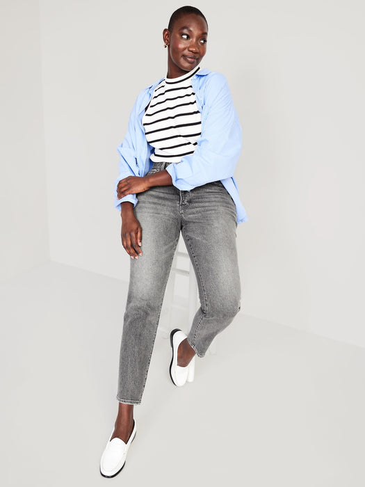 High-Waisted Button-Fly OG Straight Ankle Jeans