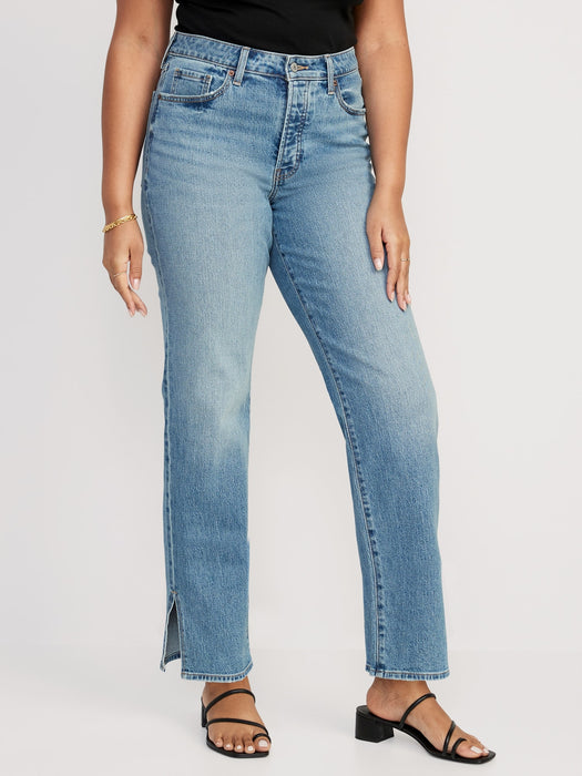 High-Waisted OG Loose Side-Slit Jeans for Women