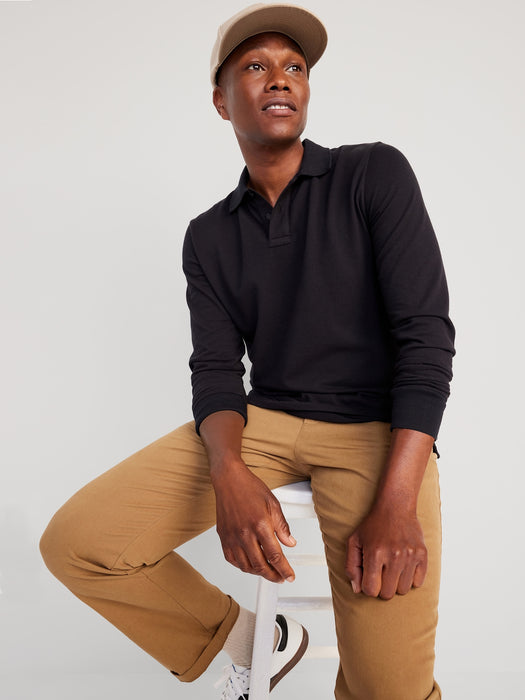 Long-Sleeve Uniform Pique Polo for Men