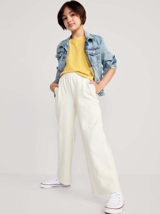 High-Waisted Dynamic Fleece Zip-Pocket Wide-Leg Sweatpants for Girls