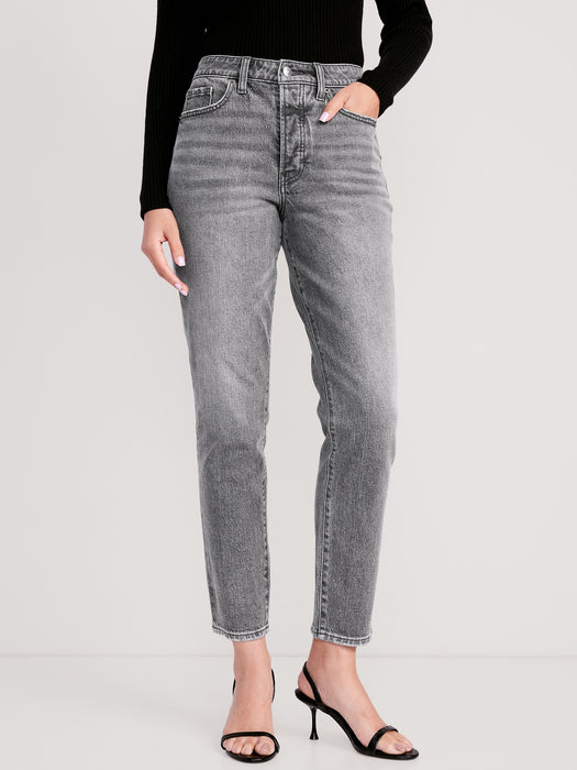 High-Waisted Button-Fly OG Straight Ankle Jeans
