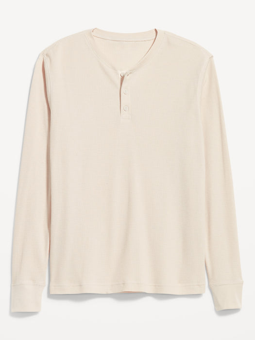 Waffle-Knit Henley T-Shirt