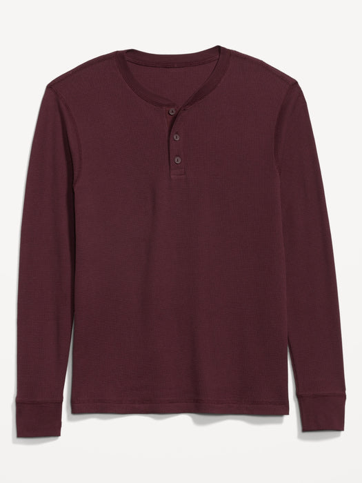 Waffle-Knit Henley T-Shirt for Men