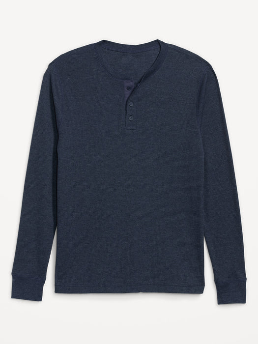 Waffle-Knit Henley T-Shirt