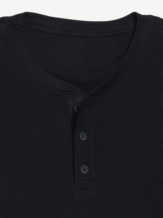 Waffle-Knit Henley T-Shirt for Men