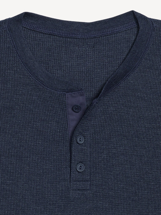 Waffle-Knit Henley T-Shirt