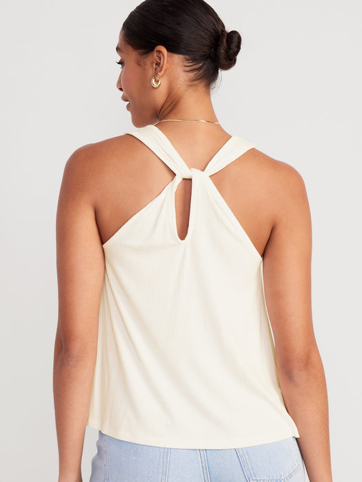 Luxe High-Neck Twist-Back Tank Top for Women