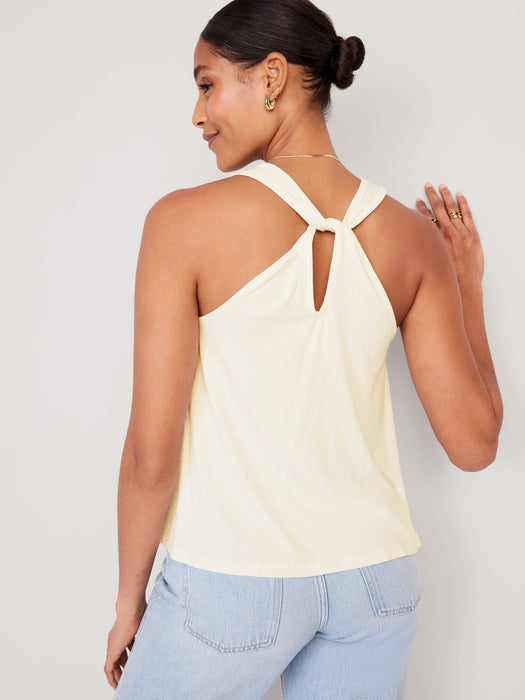 Luxe High-Neck Twist-Back Tank Top for Women