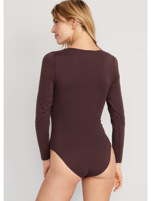 Long-Sleeve Square-Neck Bodysuit