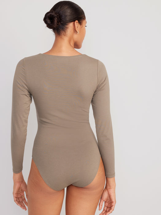 Long-Sleeve Square-Neck Bodysuit