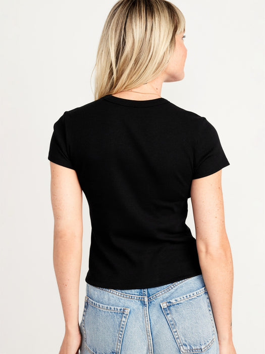 Snug Crop Ribbed T-Shirt