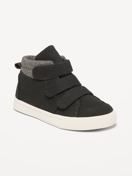 Canvas High-Top Secure-Strap Sneakers for Toddler Boys