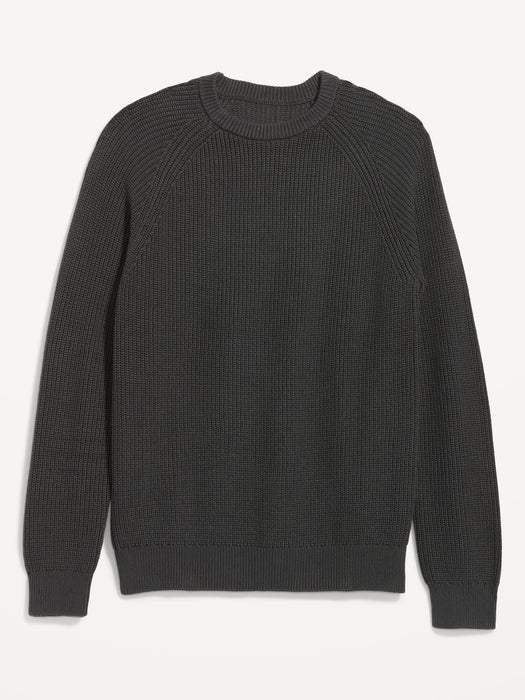 Crew-Neck Shaker-Stitch Sweater