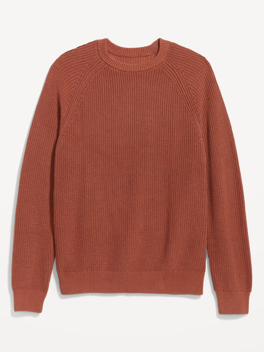 Crew-Neck Shaker-Stitch Sweater