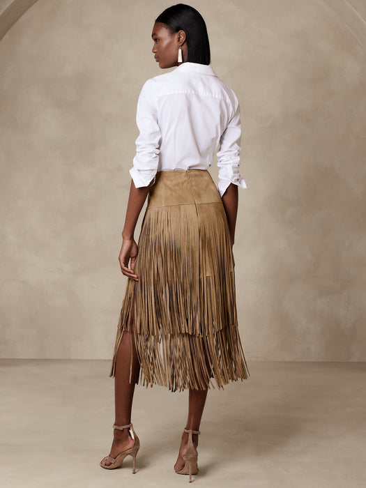 Sevilla Suede Fringe Skirt