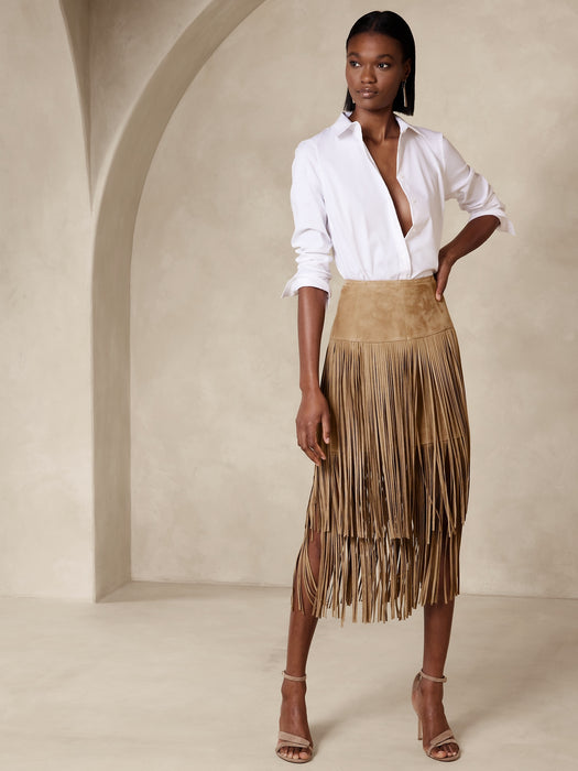 Sevilla Suede Fringe Skirt