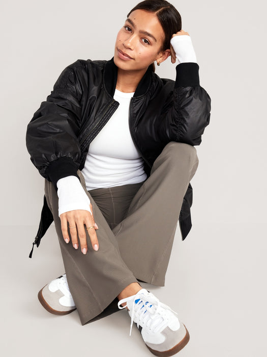 Extra High-Waisted PowerSoft Ribbed Super Flare Leggings