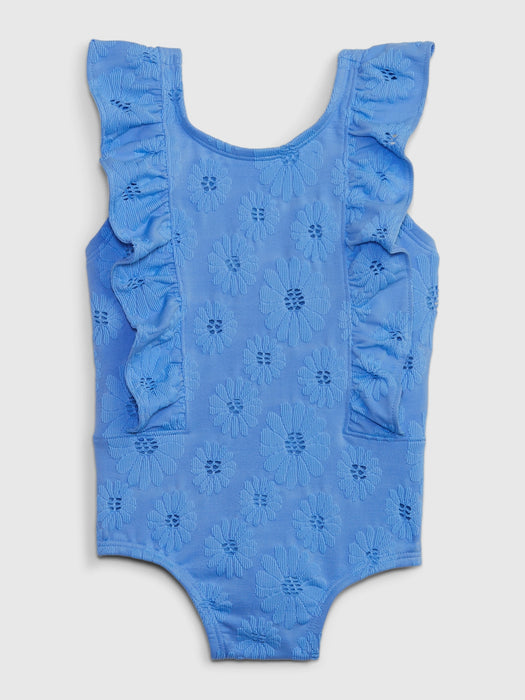 Toddler Recycled Textured Ruffle Swim One-Piece