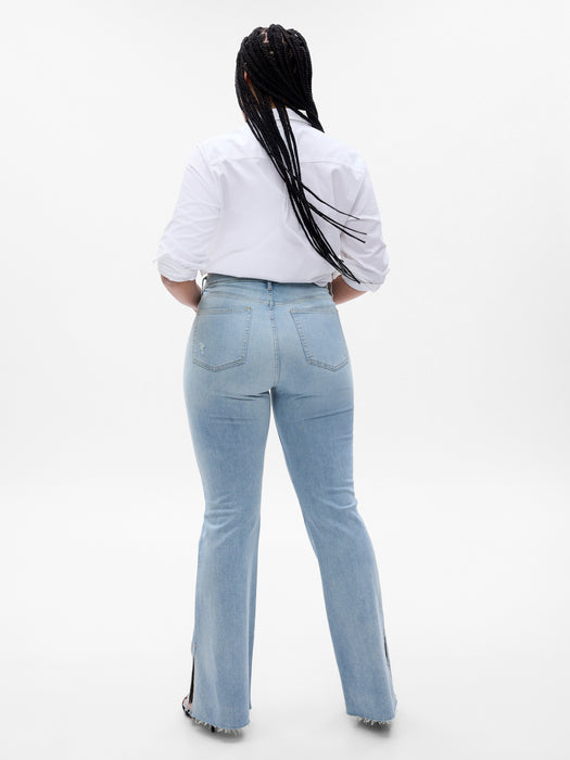 High Rise Split-Hem '70s Flare Jeans