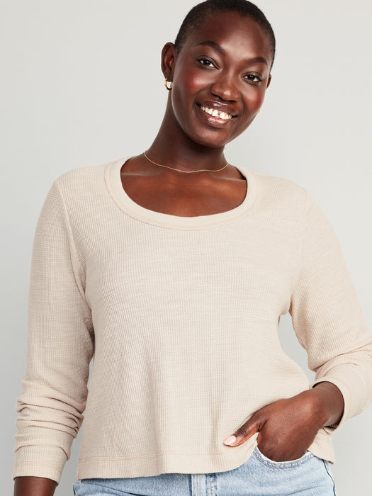 Waffle-Knit Crop T-Shirt