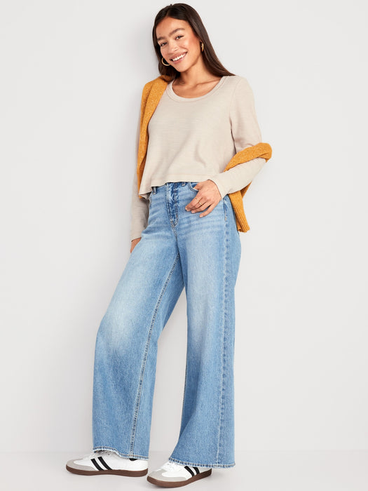 Waffle-Knit Crop T-Shirt