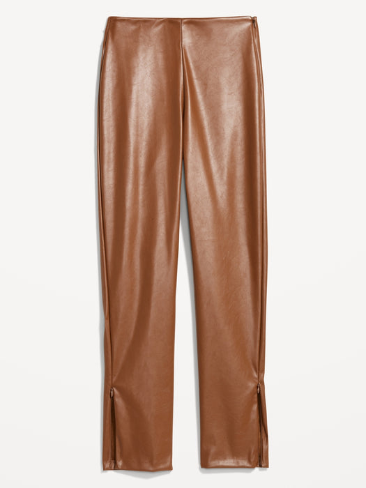 Extra High-Waisted Faux Leather Pants