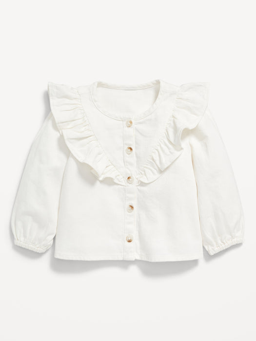 Long-Sleeve Ruffled Button-Front Top for Baby