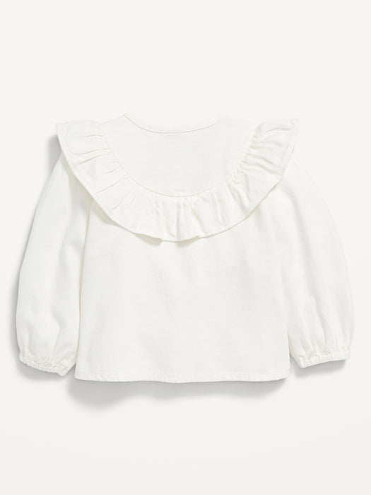 Long-Sleeve Ruffled Button-Front Top for Baby