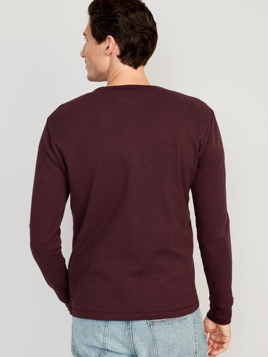 Waffle-Knit Henley T-Shirt for Men