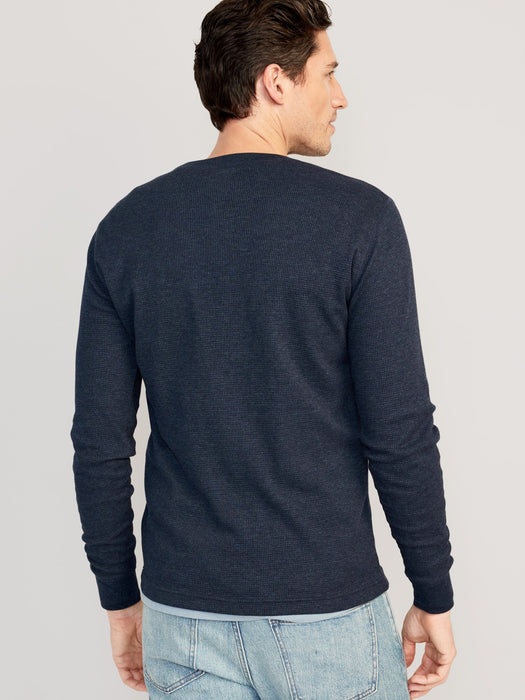 Waffle-Knit Henley T-Shirt for Men