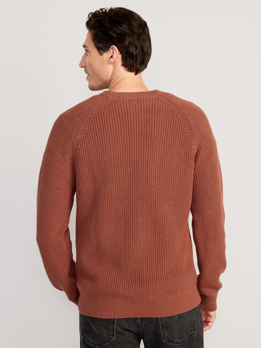 Crew-Neck Shaker-Stitch Sweater