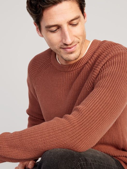 Crew-Neck Shaker-Stitch Sweater