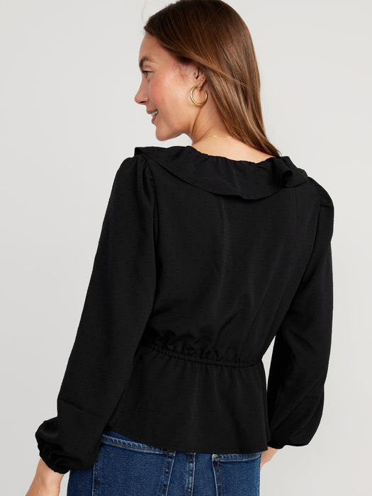 Ruffled Clip-Dot Top