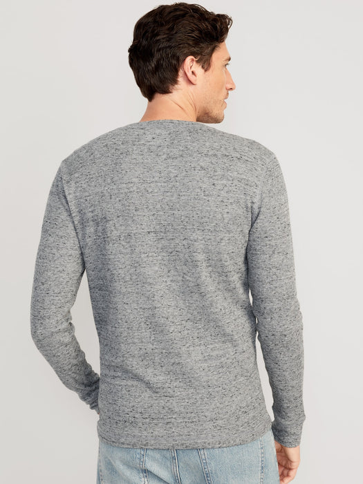 Waffle-Knit Henley T-Shirt