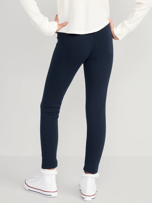 High-Waisted Full-Length Fleece Leggings for Girls