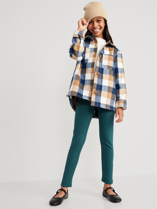 High-Waisted Full-Length Fleece Leggings for Girls