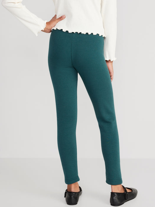 High-Waisted Full-Length Fleece Leggings for Girls