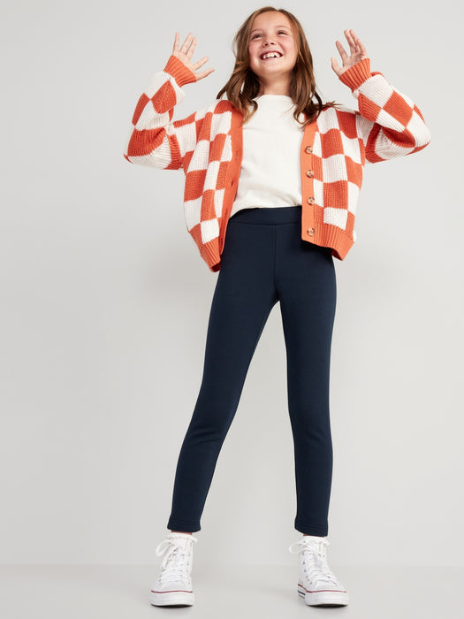 High-Waisted Full-Length Fleece Leggings for Girls