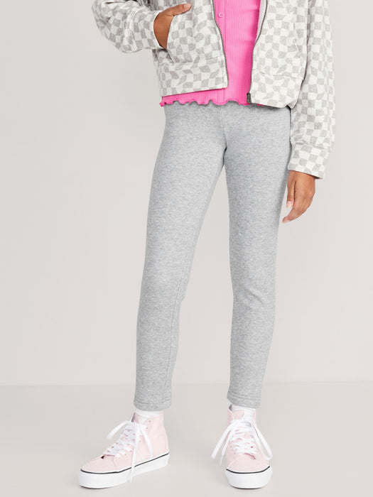 High-Waisted Full-Length Fleece Leggings for Girls