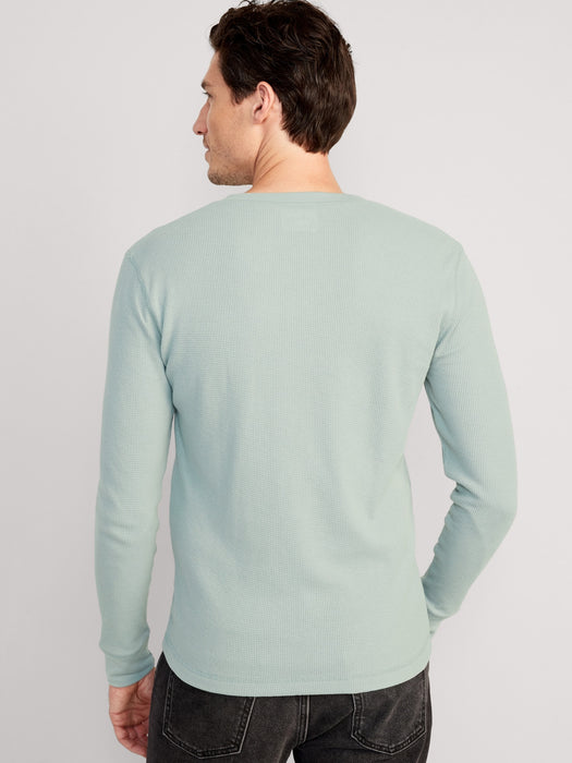 Waffle-Knit Henley T-Shirt