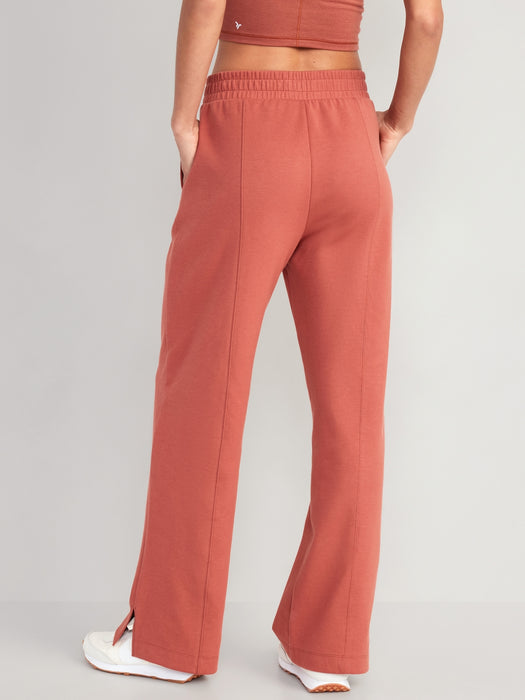 High-Waisted Dynamic Fleece Wide-Leg Trouser Pants for Women